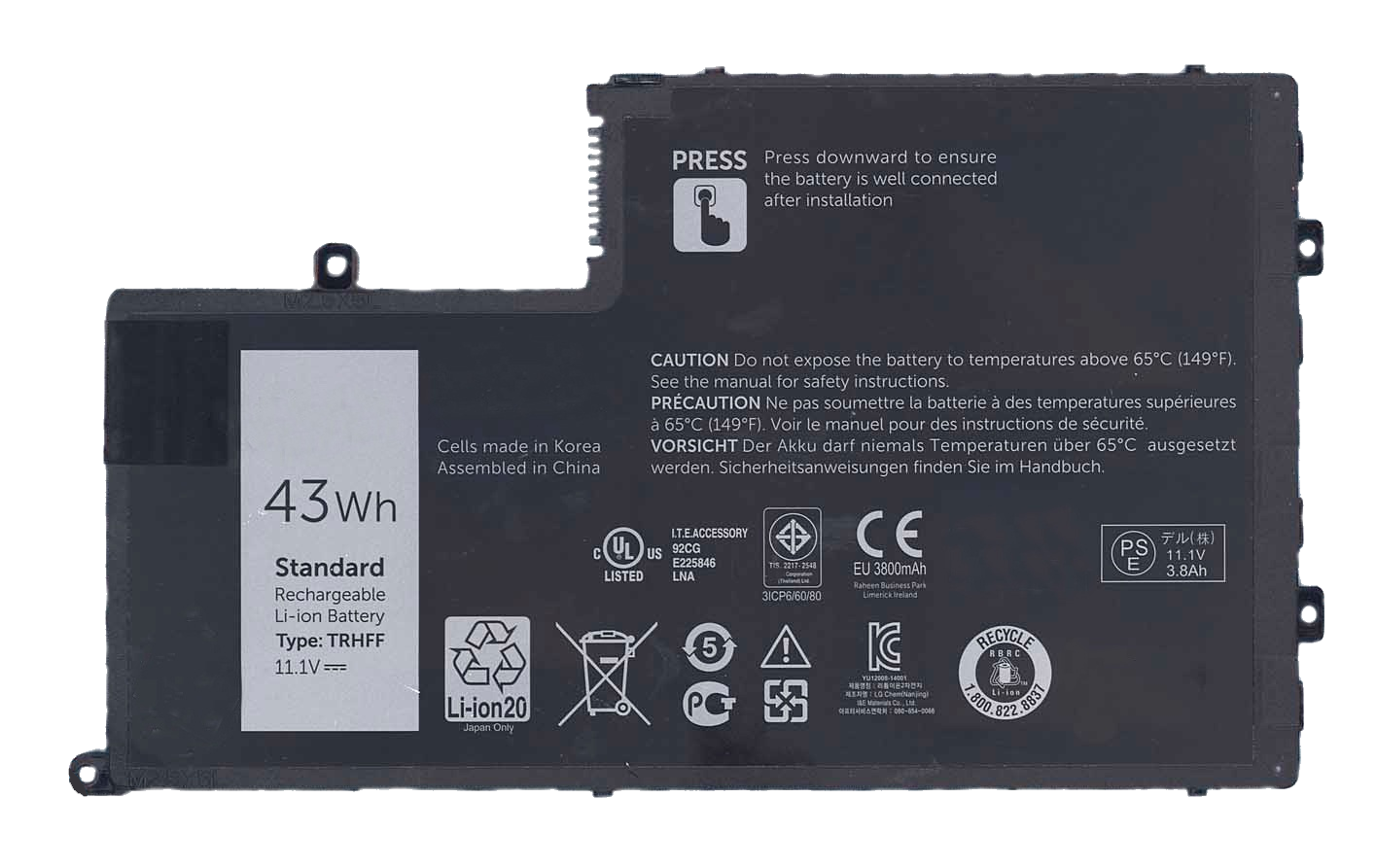 Аккумуляторная батарея для ноутбука Dell Inspiron 15-5547 43Wh TRHFF Original